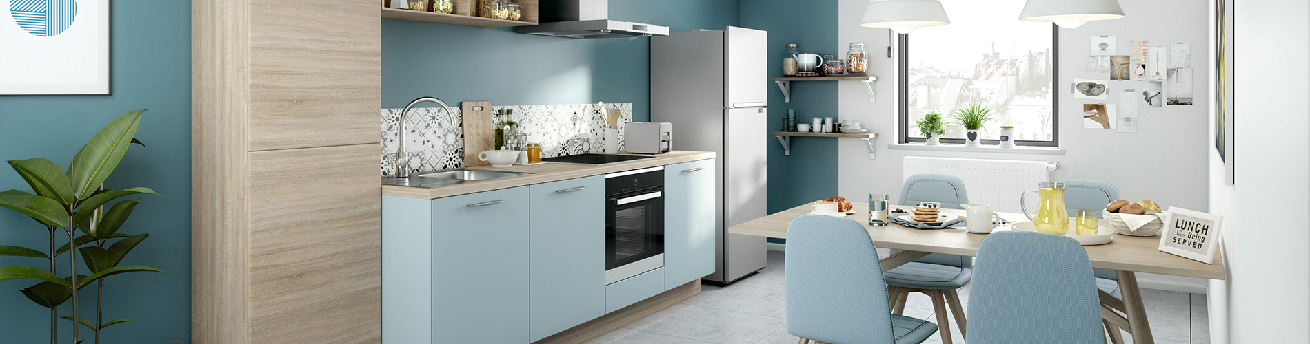 Cuisines colorées Èggo Cuisine rouge, noire, bleue,